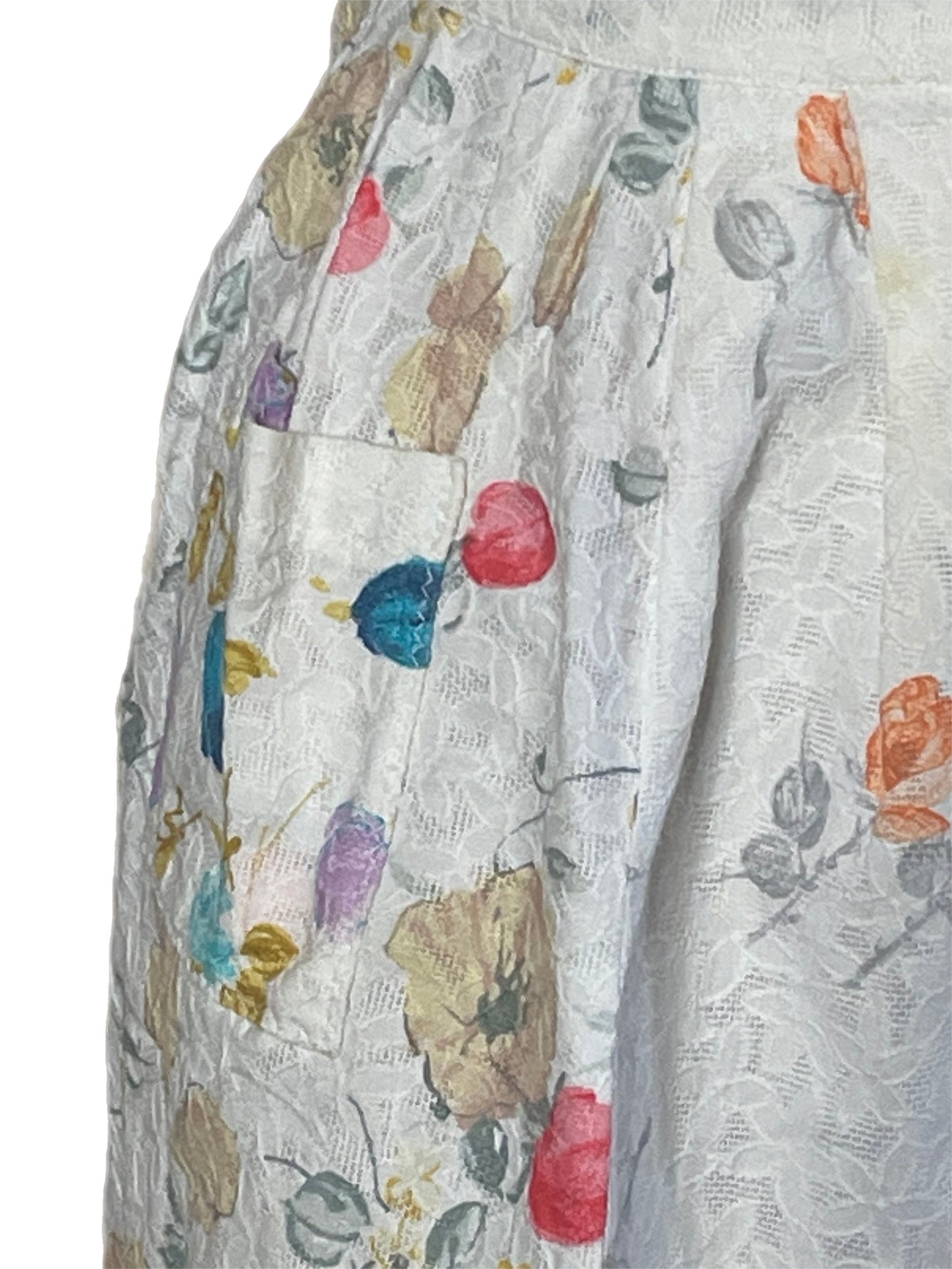 White Floral Kitchen Apron