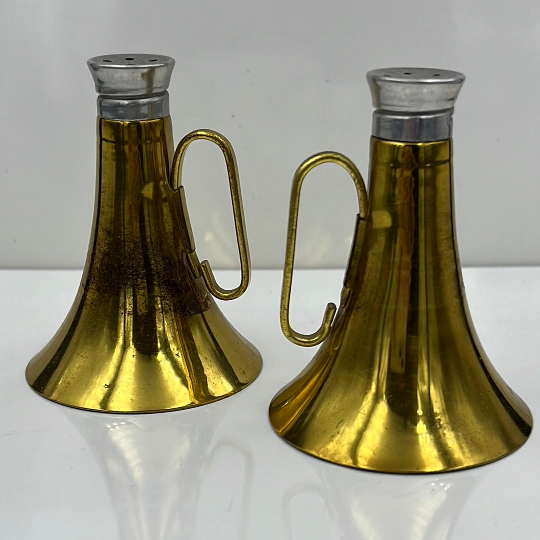 Brass megaphone salt and pepper shaker