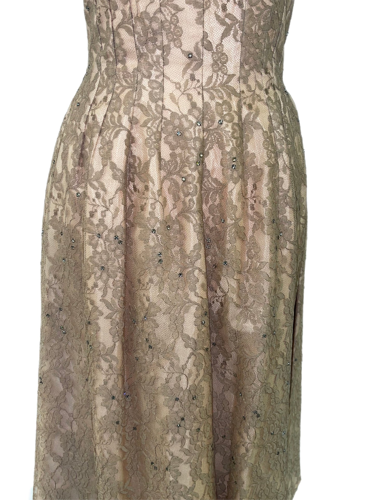 50s Tan Cocktail Dress