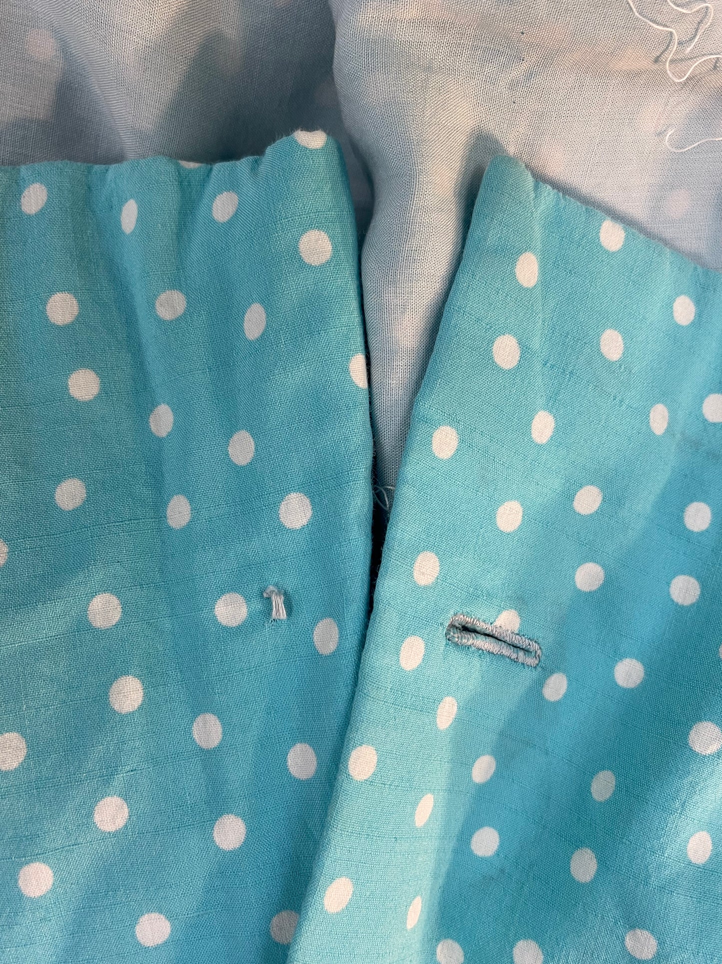 Teal & White Polka-dot Dress