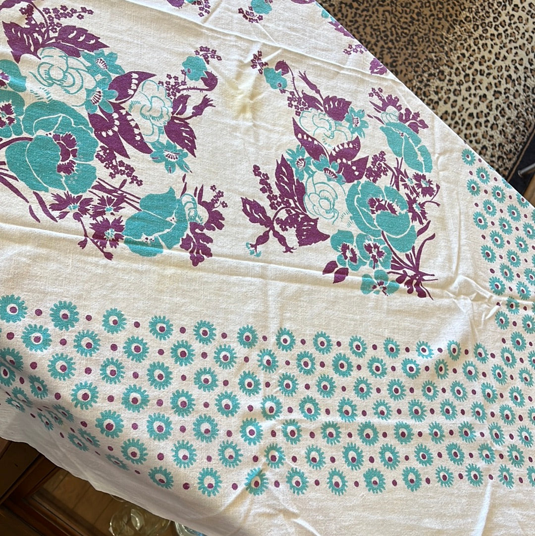Blue and Purple pattern tablecloth