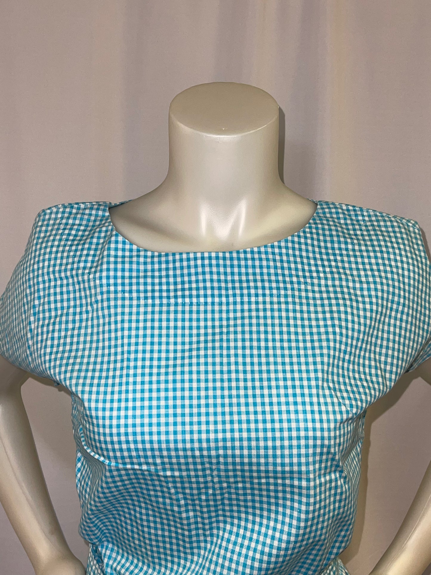 Teal & White Gingham Set