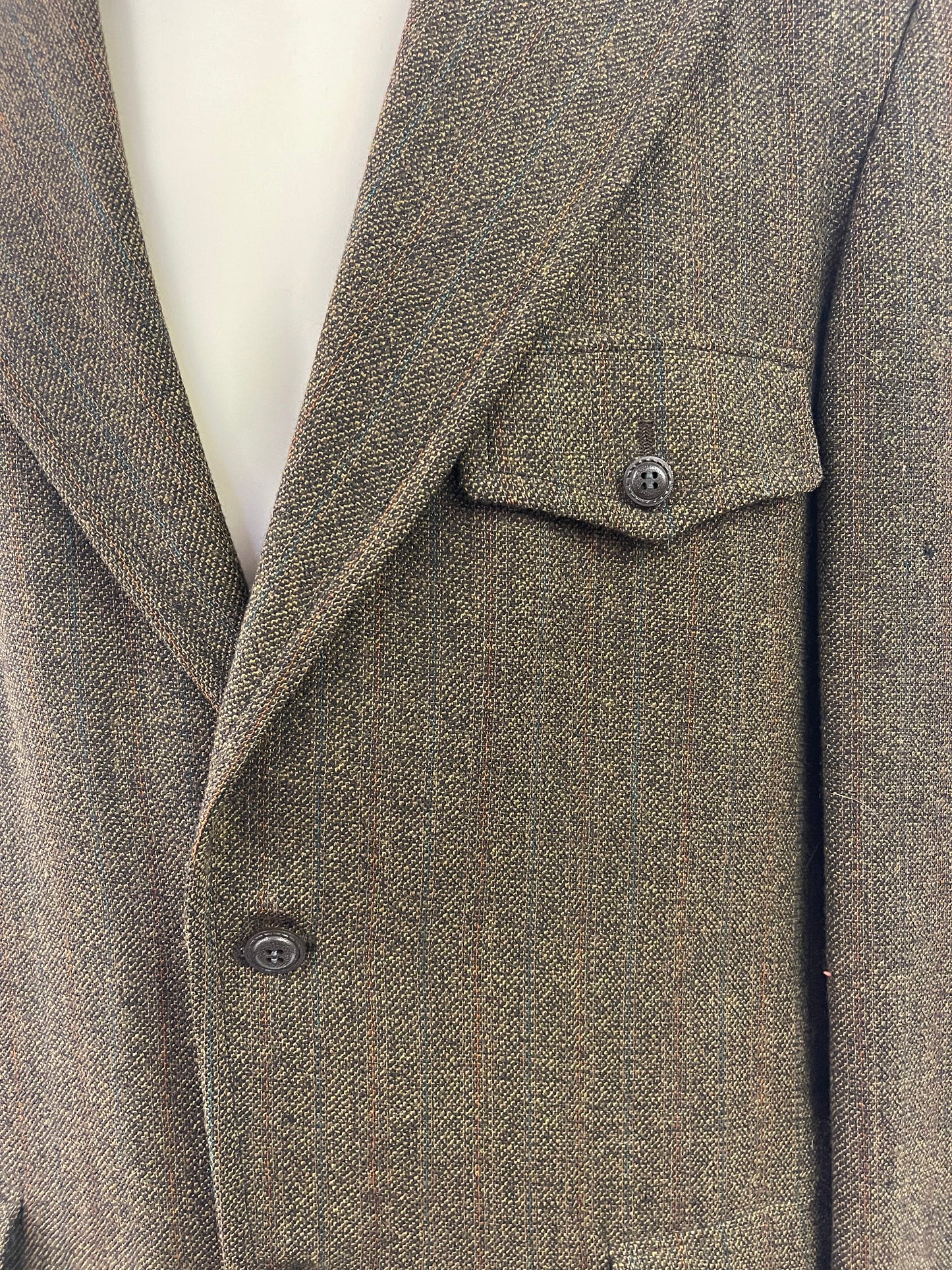 70s Brown Wool Belt Back Suit