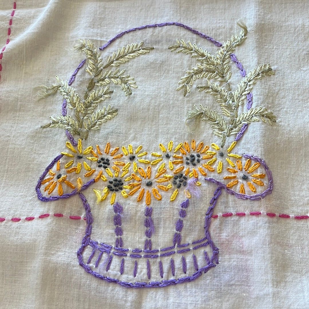 Embroidered table runner