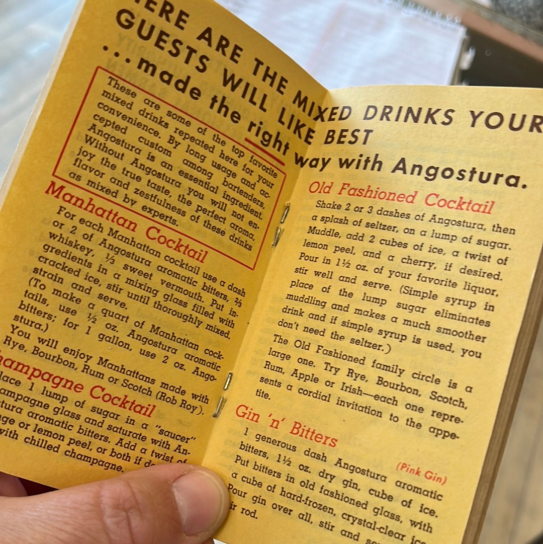 1964 Angostura Bitters Professional mixing guide