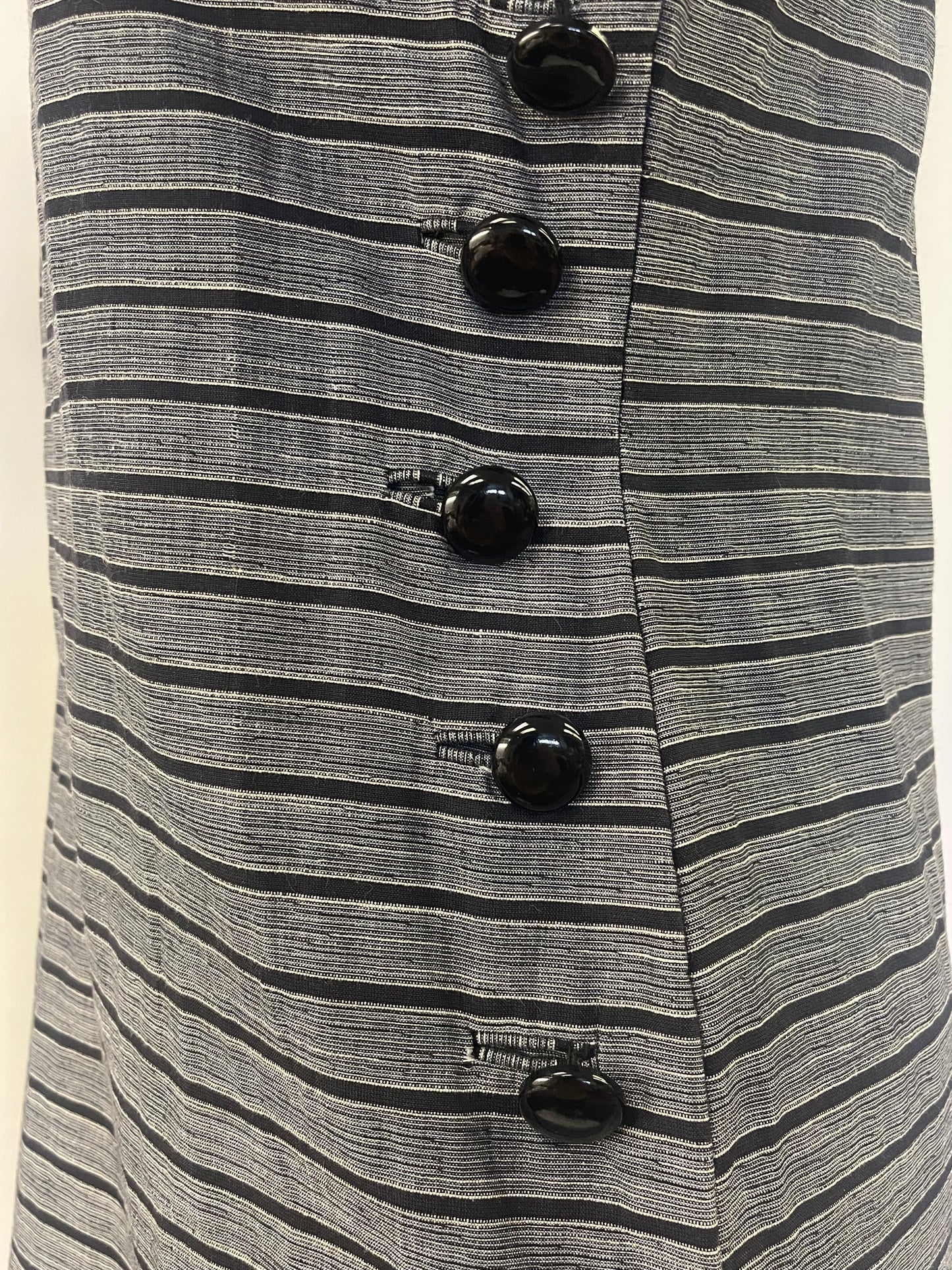 50s Black & White Striped Wiggle Dress