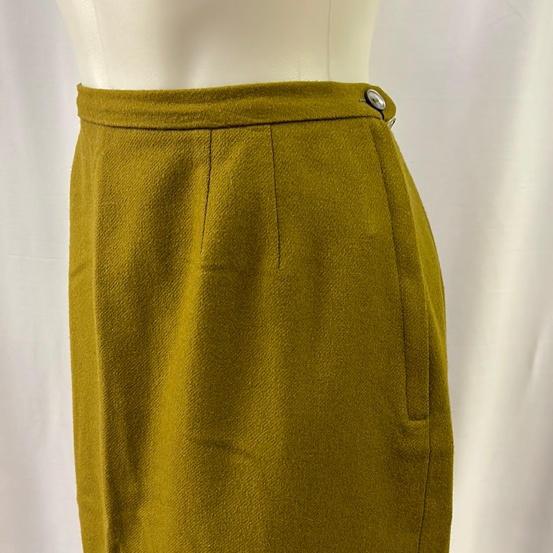 Women’s Olive Green Wool Skirt