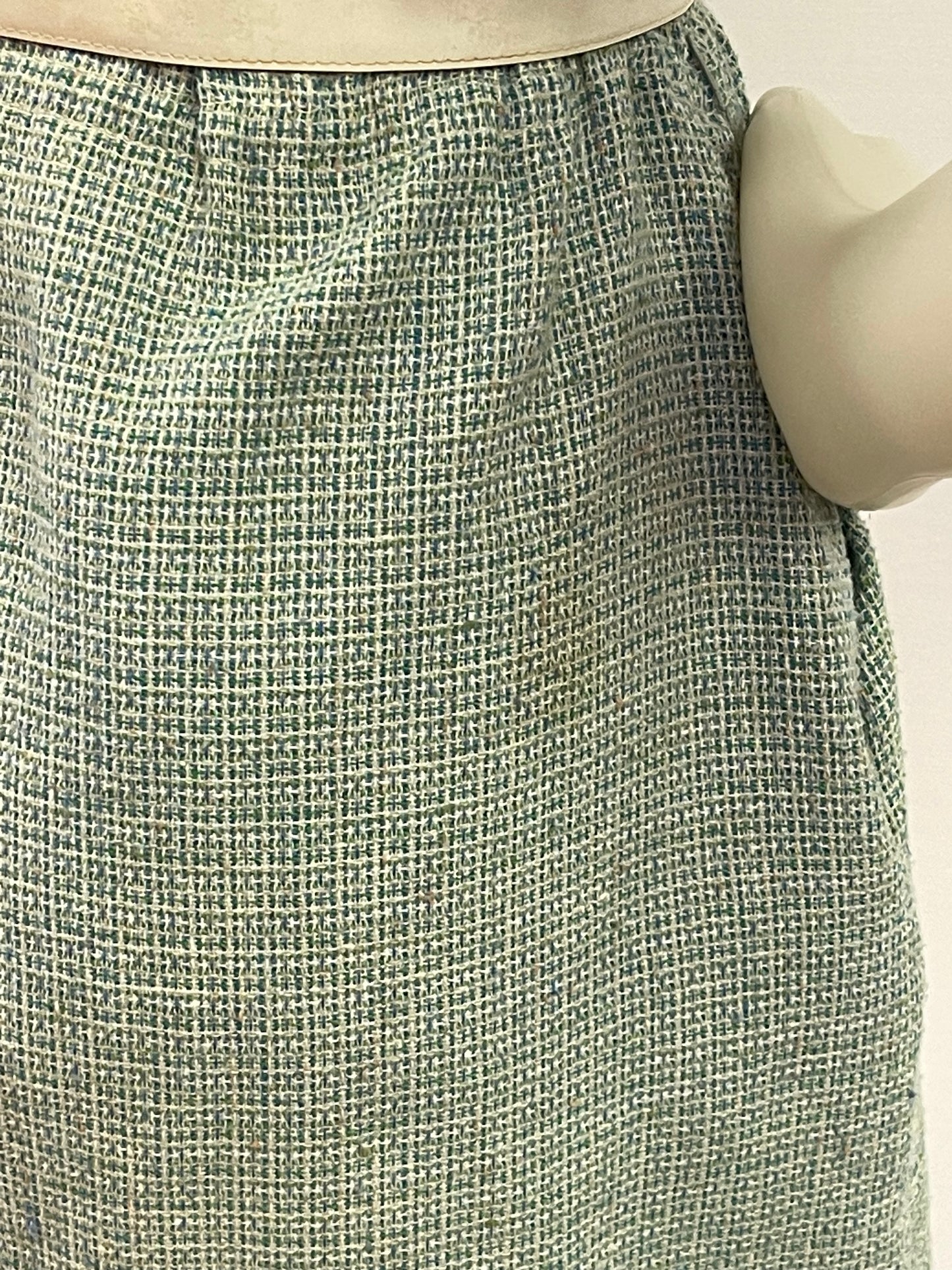 Blue Lightweight Tweed Pencil Dress