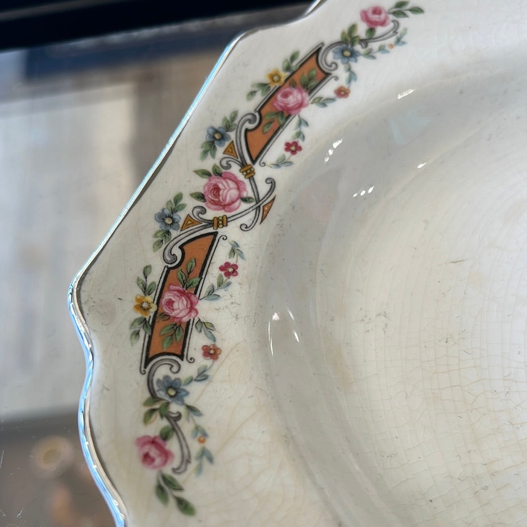 W.S. George Floral Rim Serving Platter