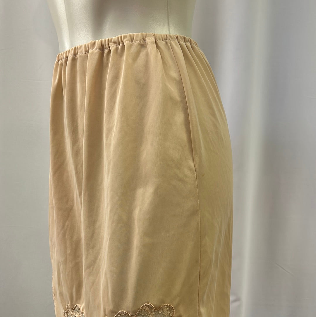 Beige Embroidered Half Slip