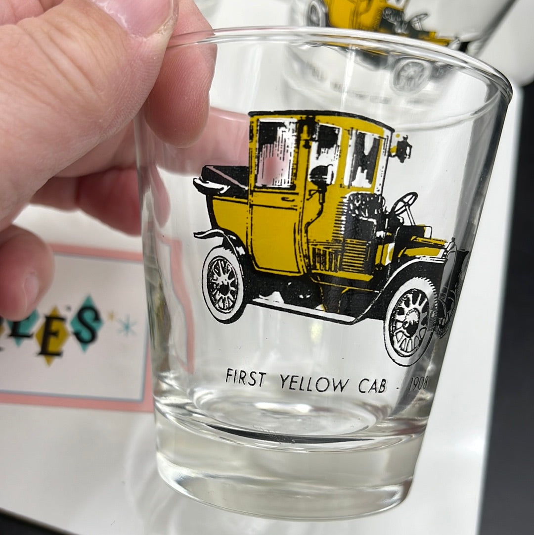 Yellow cab drink glass