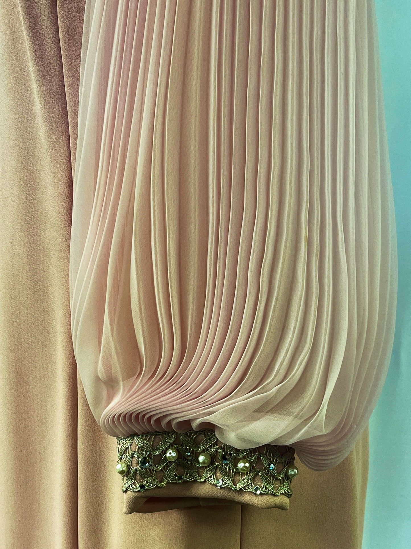 1970 Pink Mod Dress With Chiffon Sleeves