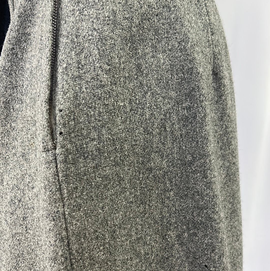 Grey Straight Wool Skirt