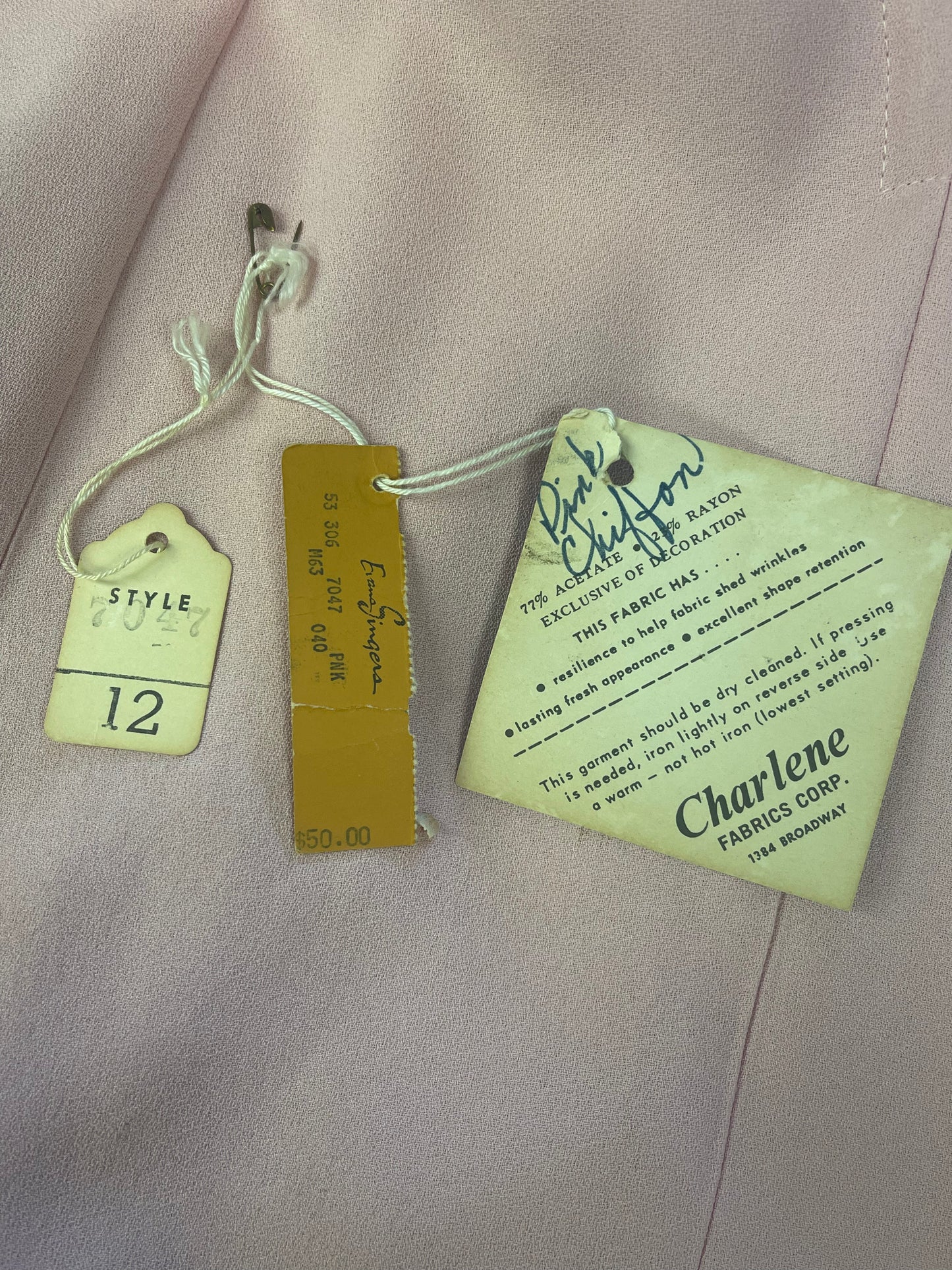 1970 Pink Mod Dress With Chiffon Sleeves