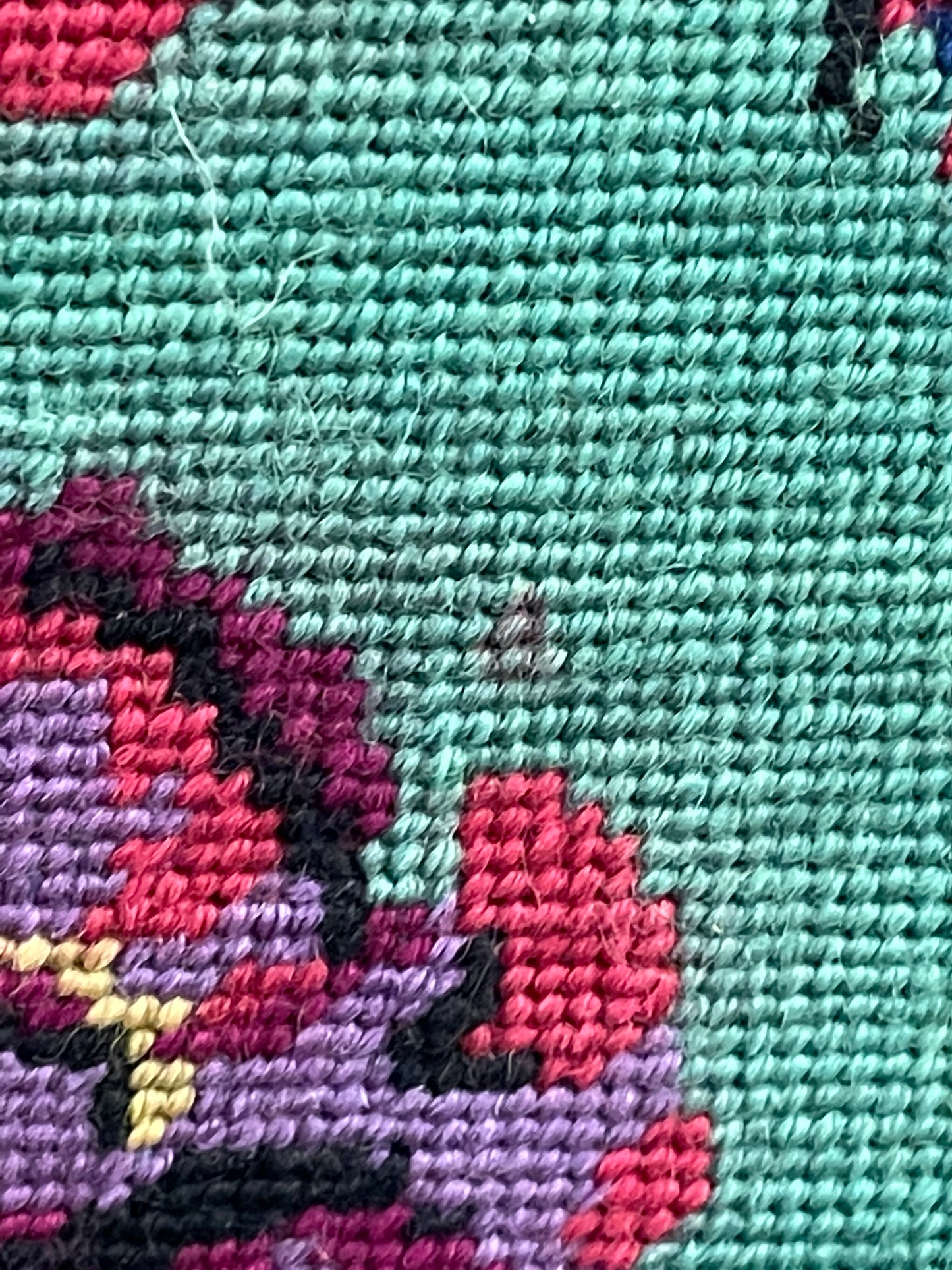 Bright Floral Framed Needlepoint