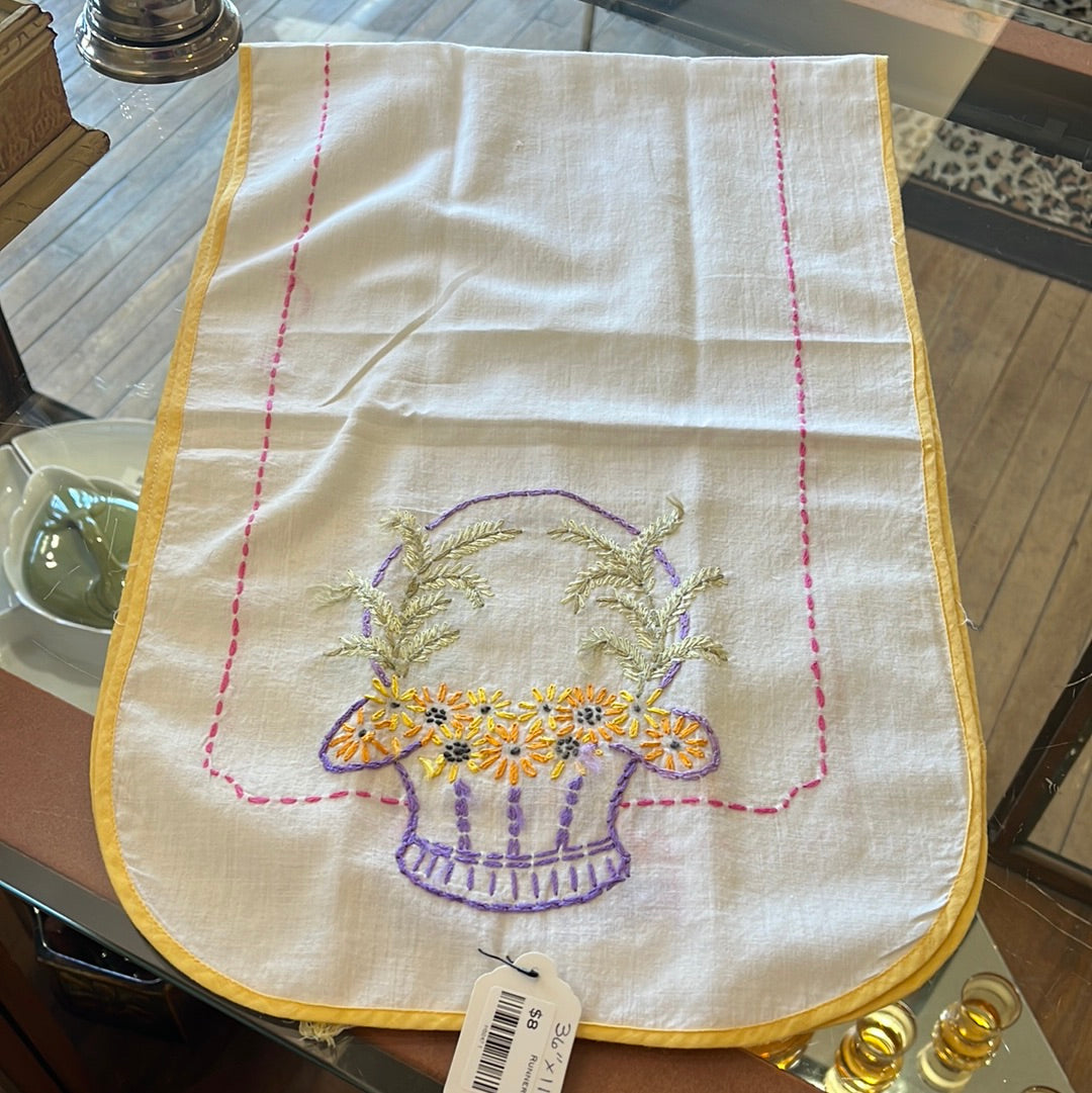 Embroidered table runner