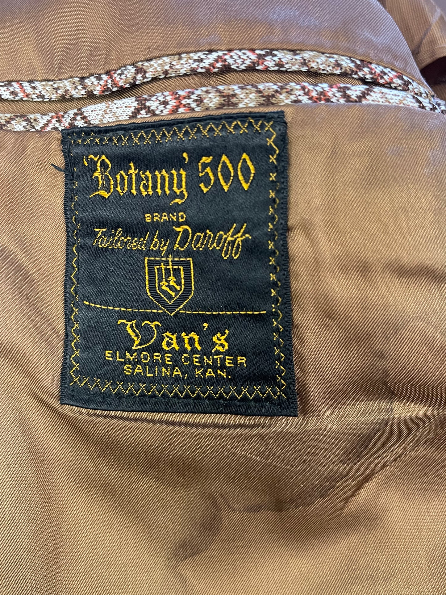 70s Botany 500Polyester Checked Suitcoat