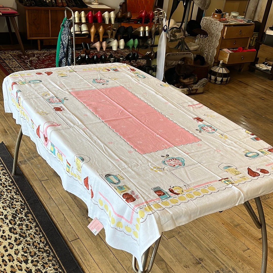 Fun Pink & White Tablecloth