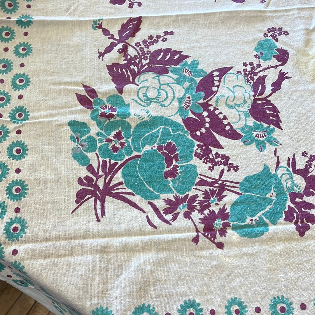 Blue and Purple pattern tablecloth