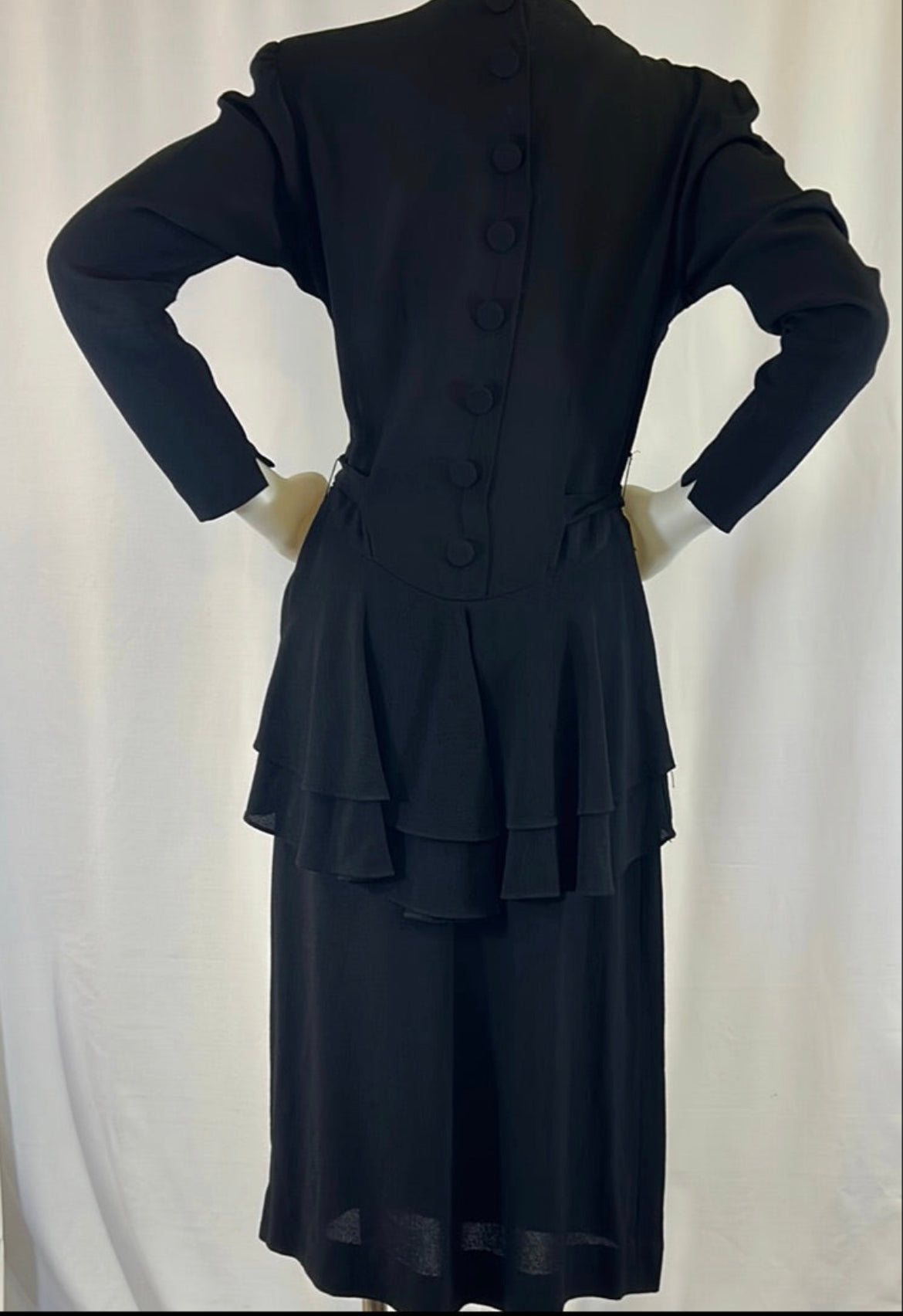 Crepe 40s Black Crepe Dress