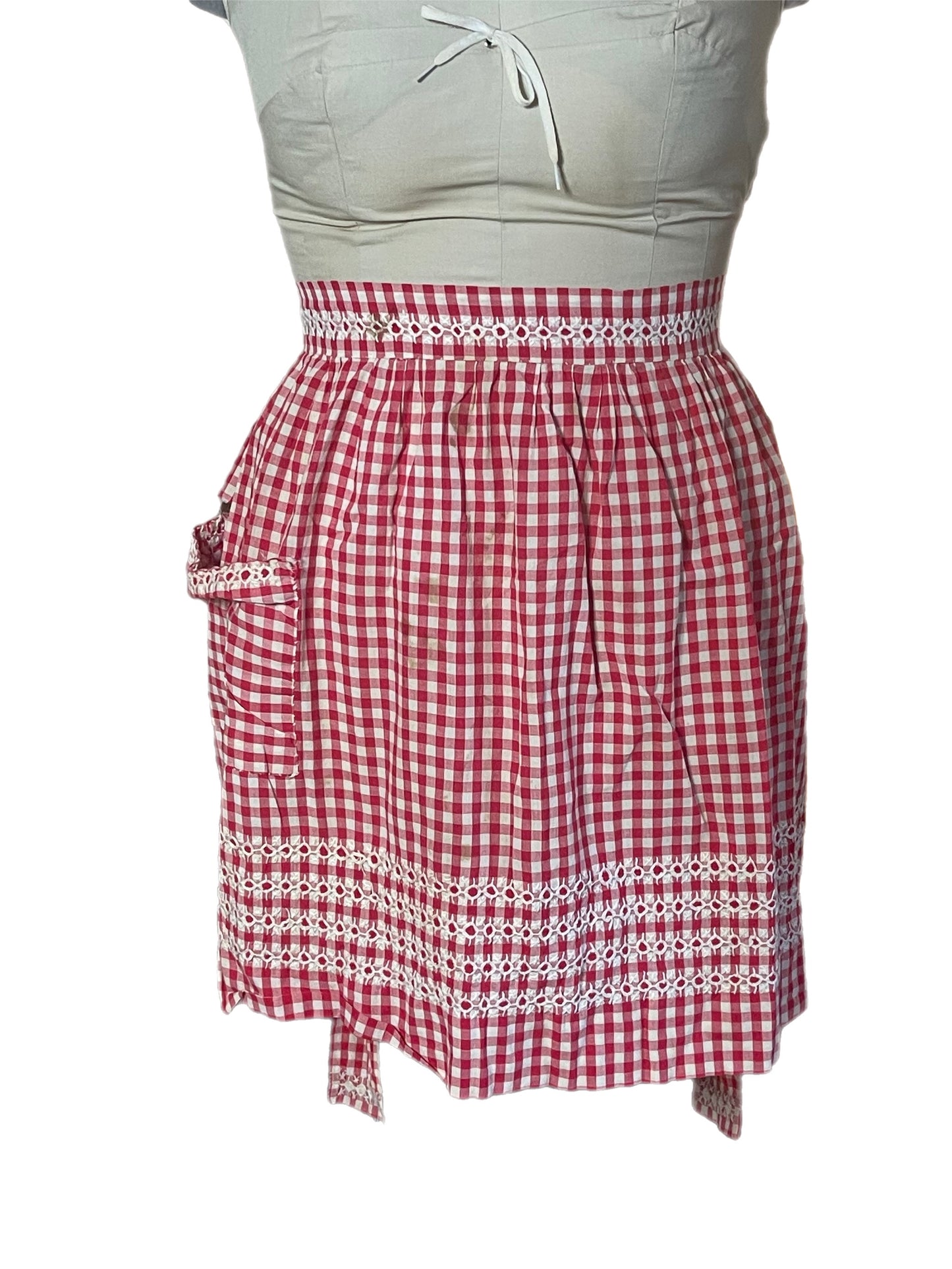 Red Gingham Kitchen Apron