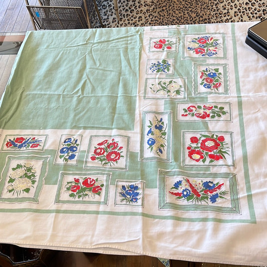 Green Floral tablecloth