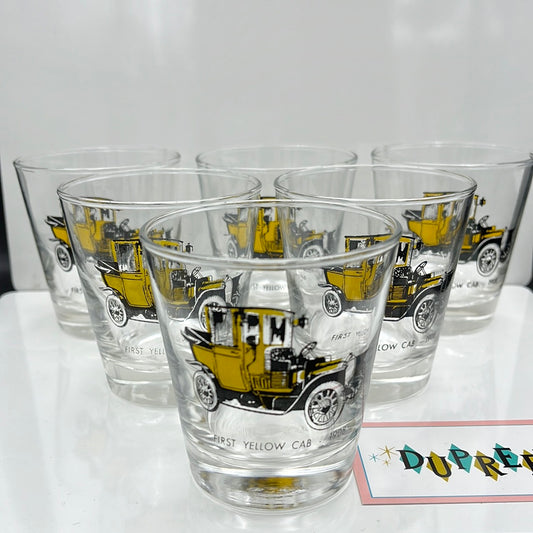 Yellow cab drink glass