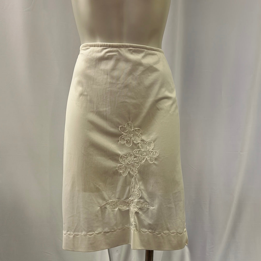 Embroidered Ivory Half Slip