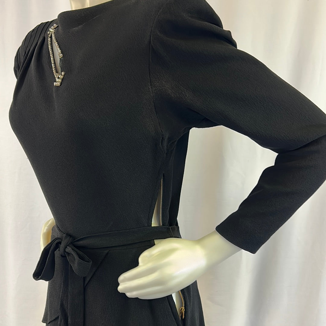 Crepe 40s Black Crepe Dress