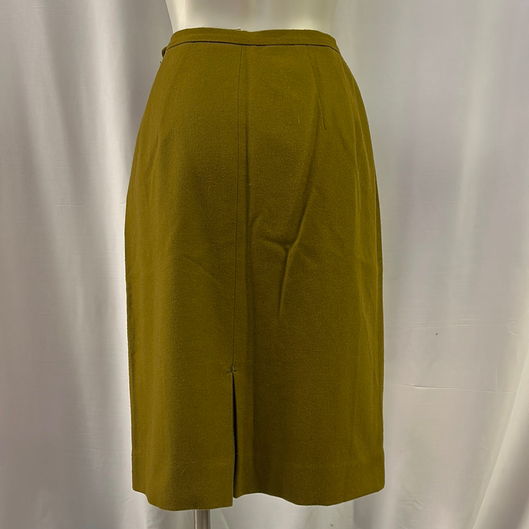 Women’s Olive Green Wool Skirt