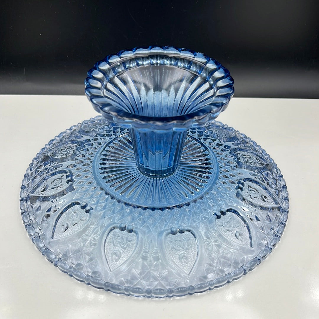 Blue Depression Glass Stand