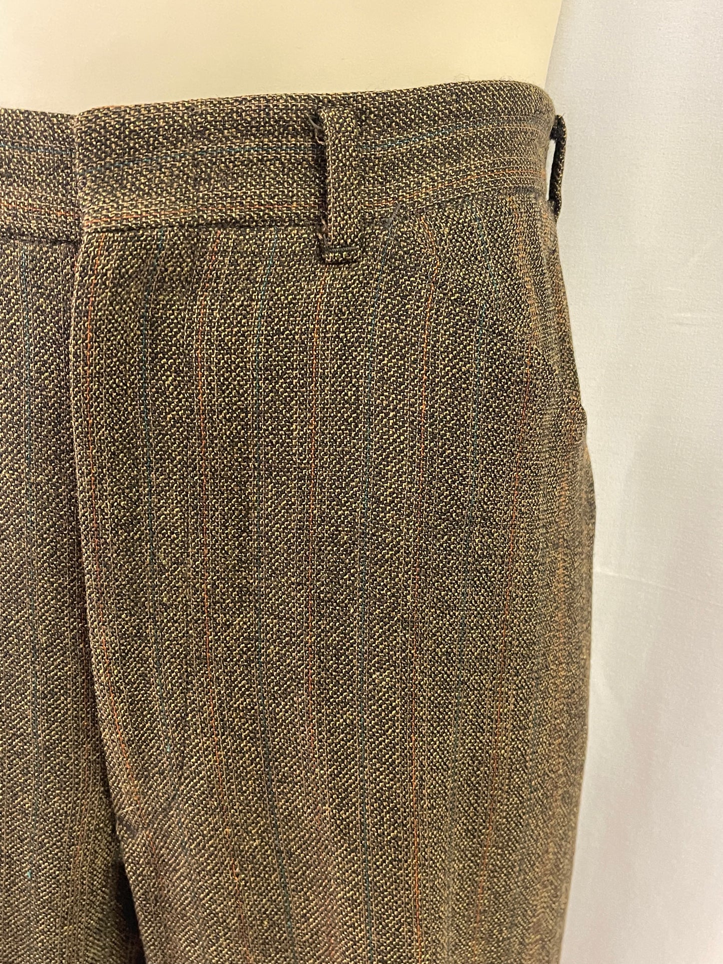 70s Brown Wool Belt Back Suit