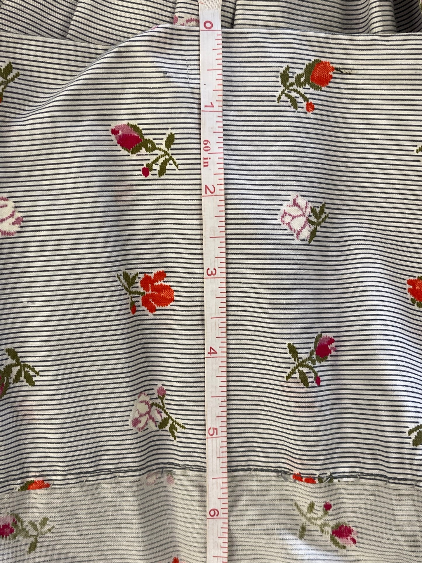 50s Striped with Flowers Fit & Flare Dress