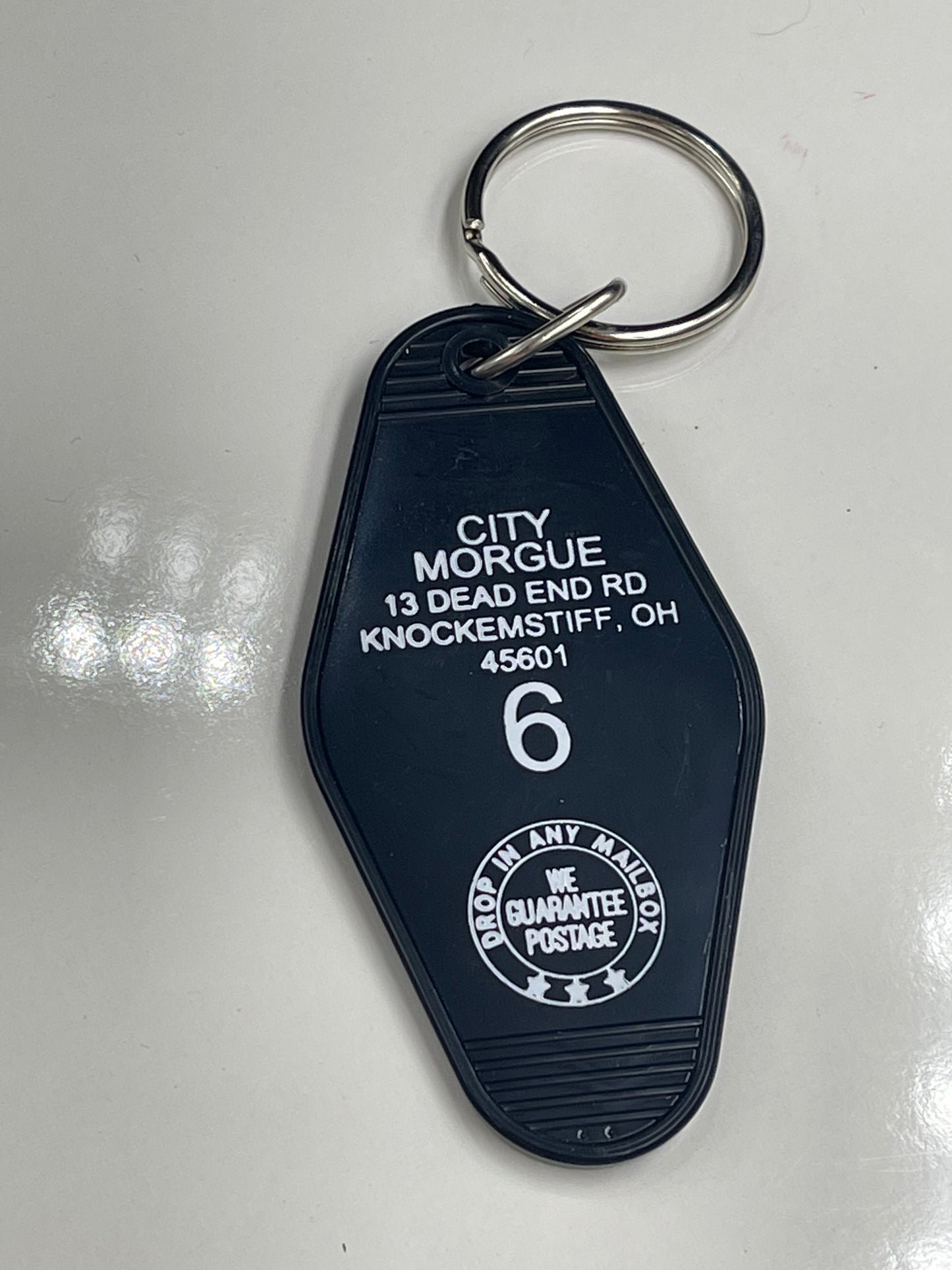 City Morgue Vintage Style Motel Key Chain