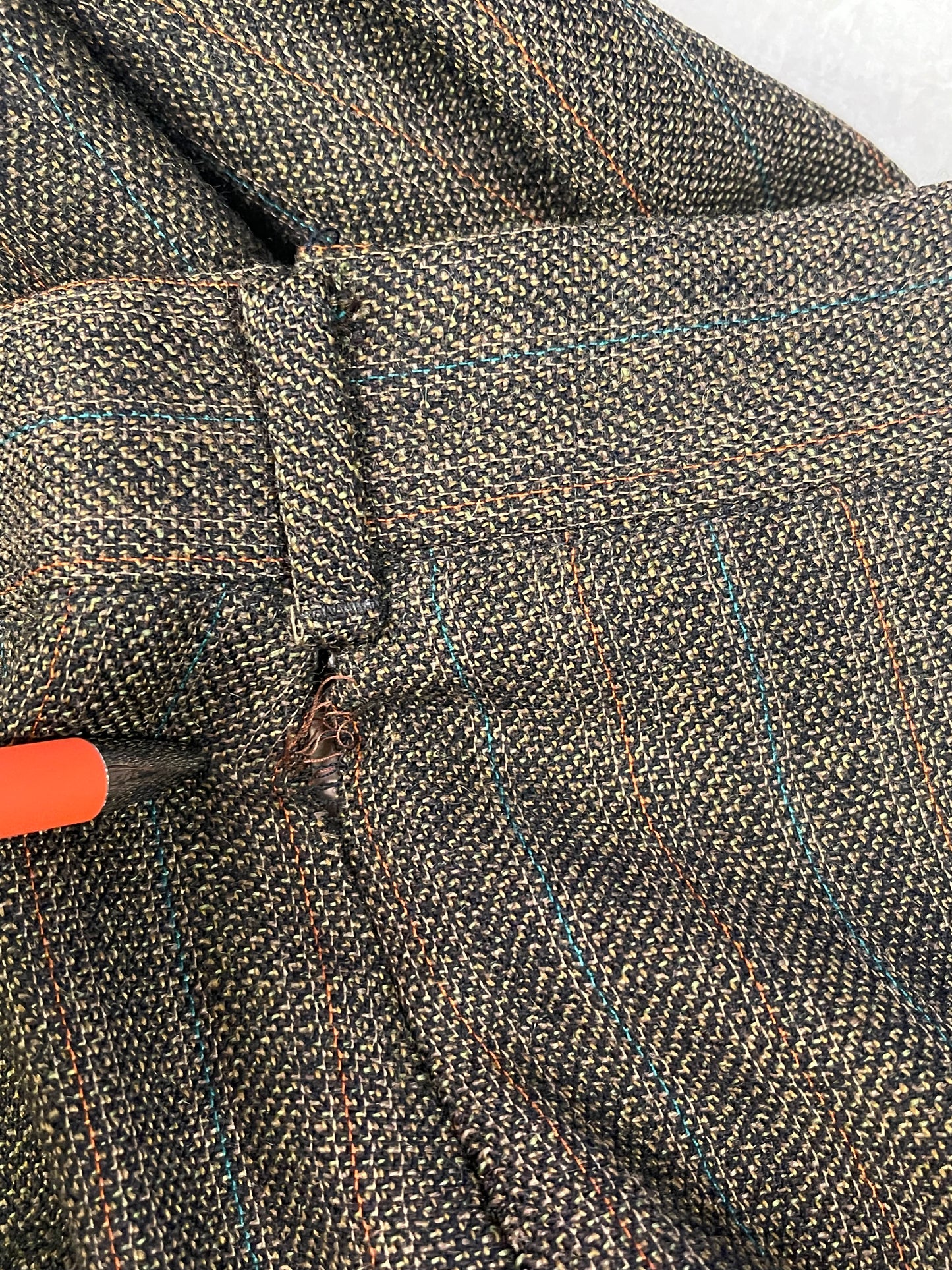 70s Brown Wool Belt Back Suit