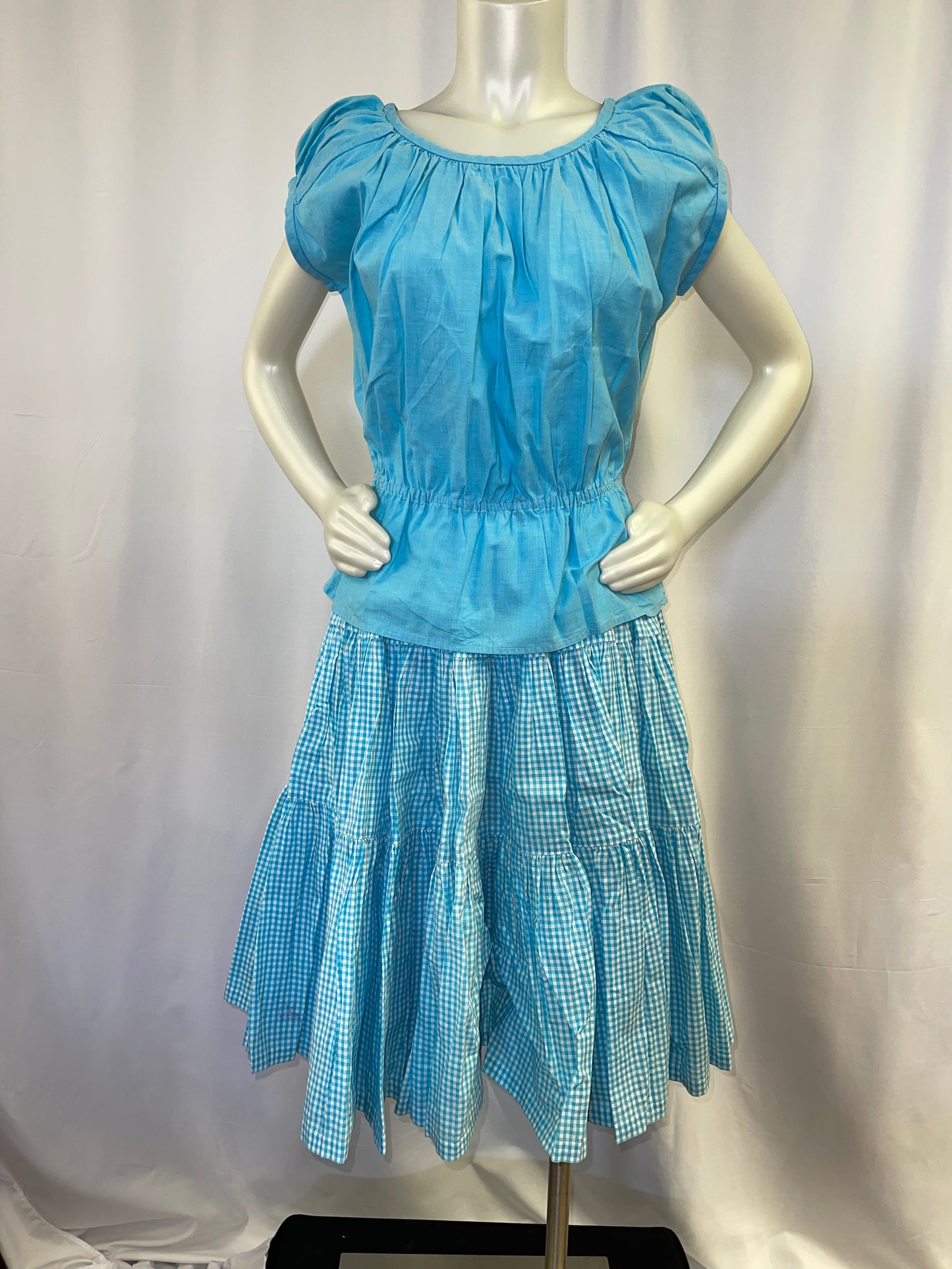 Teal & White Gingham Set