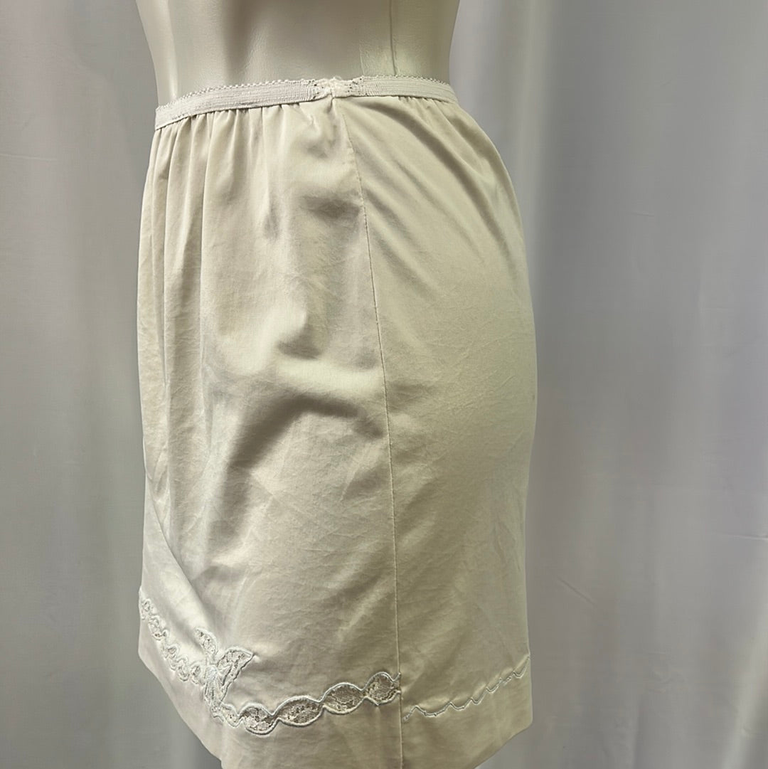 White Embroidered Quarter Skirt Slip