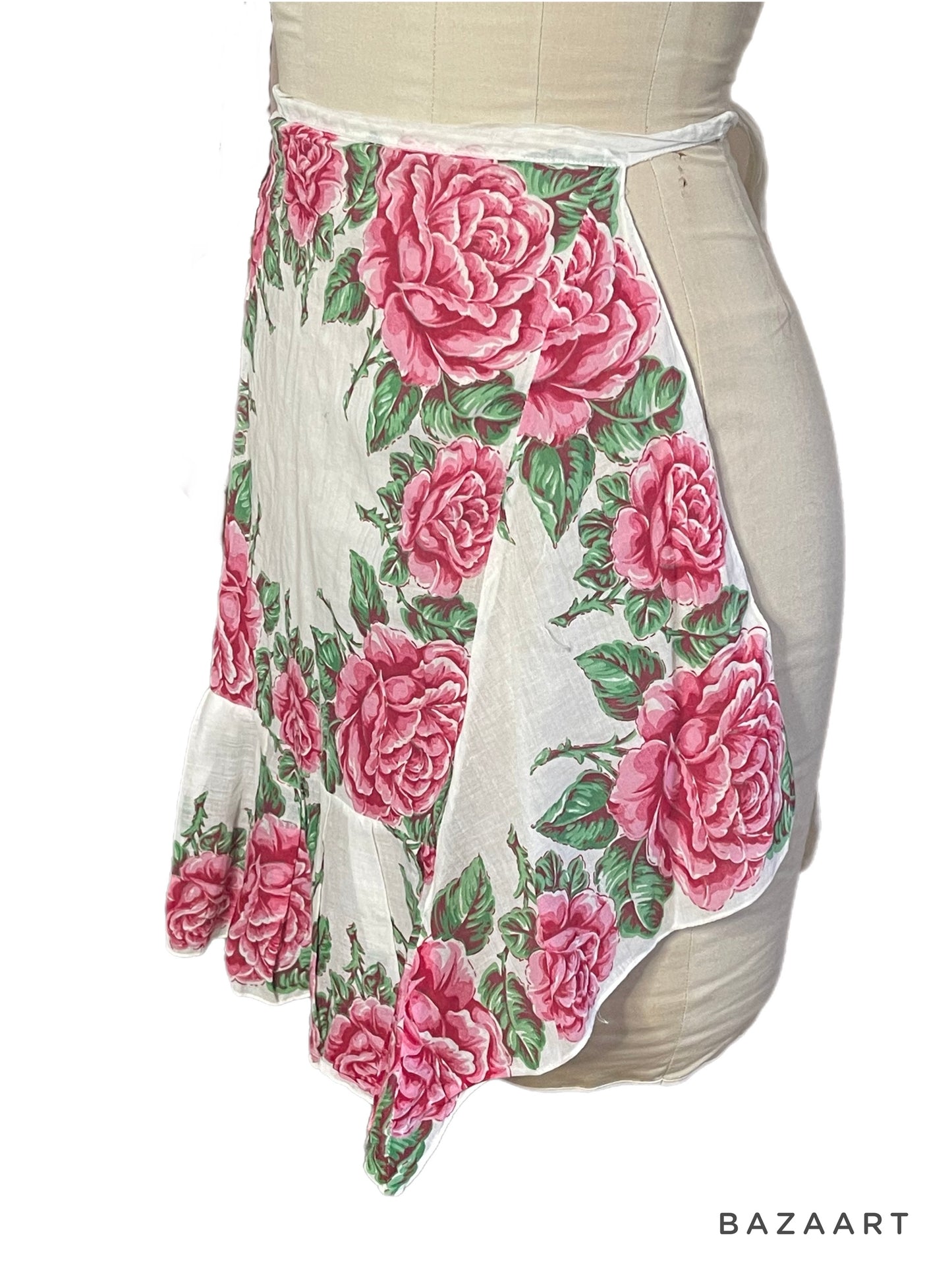 Gauzy Rose Print Kitchen Apron