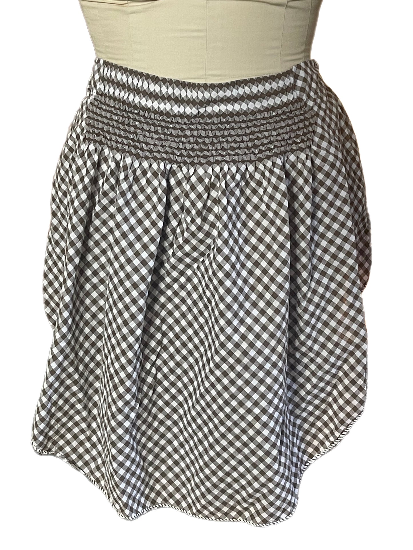 Brown Gingham Kitchen Apron