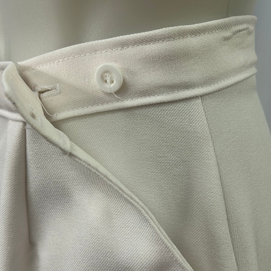 White Polyester Straight Skirt