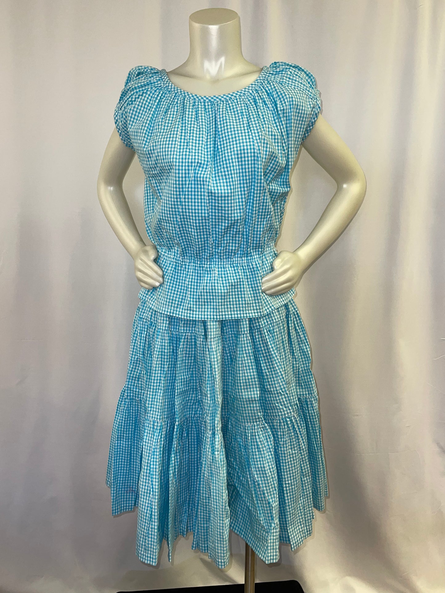 Teal & White Gingham Set