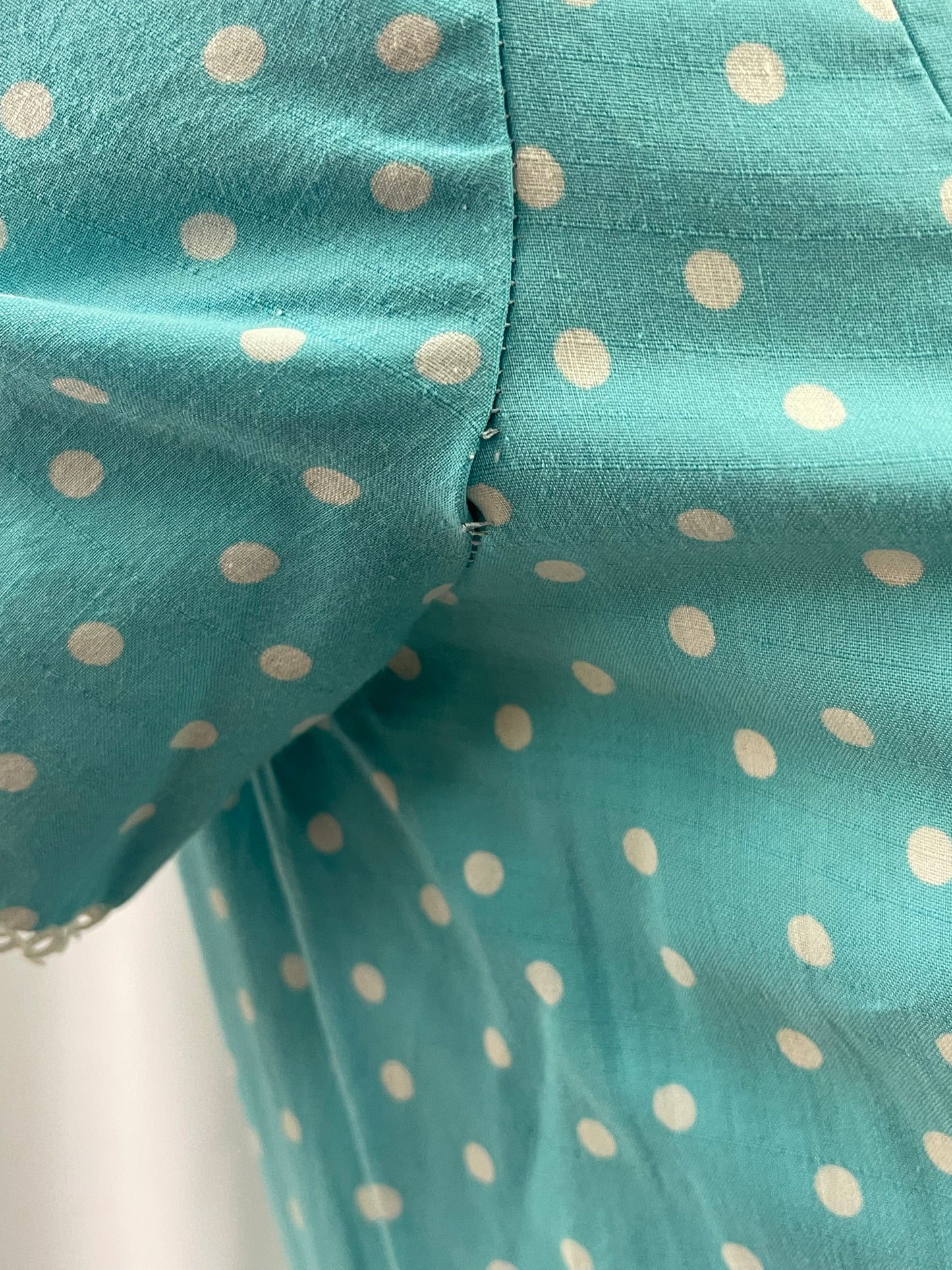 Teal & White Polka-dot Dress