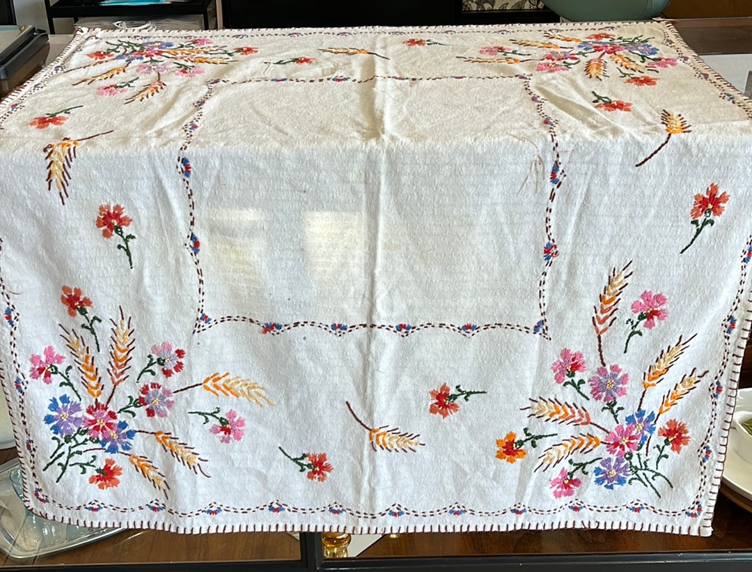 Embroidered table cloth