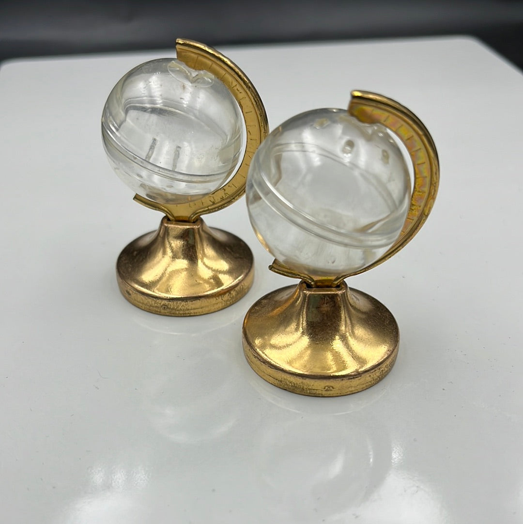 Globe salt and pepper shakers