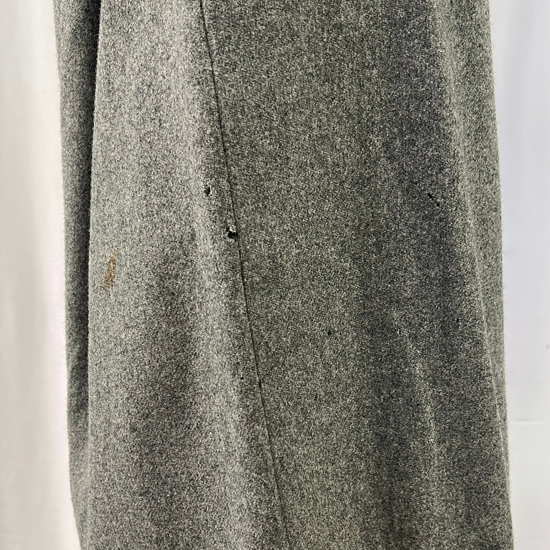 Grey Straight Wool Skirt