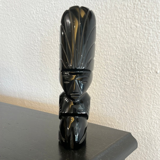 Obsidian Aztec figure