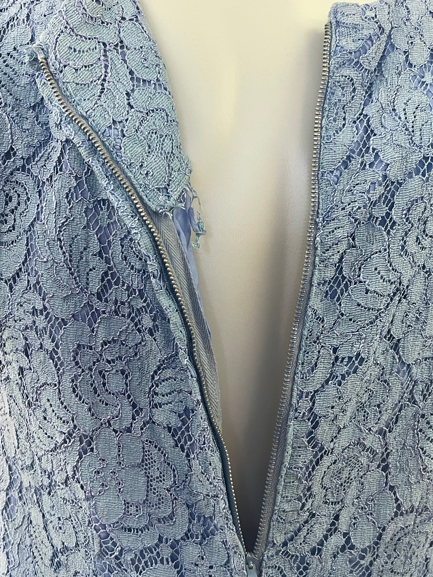 50s Blue Lace Wiggle Dress