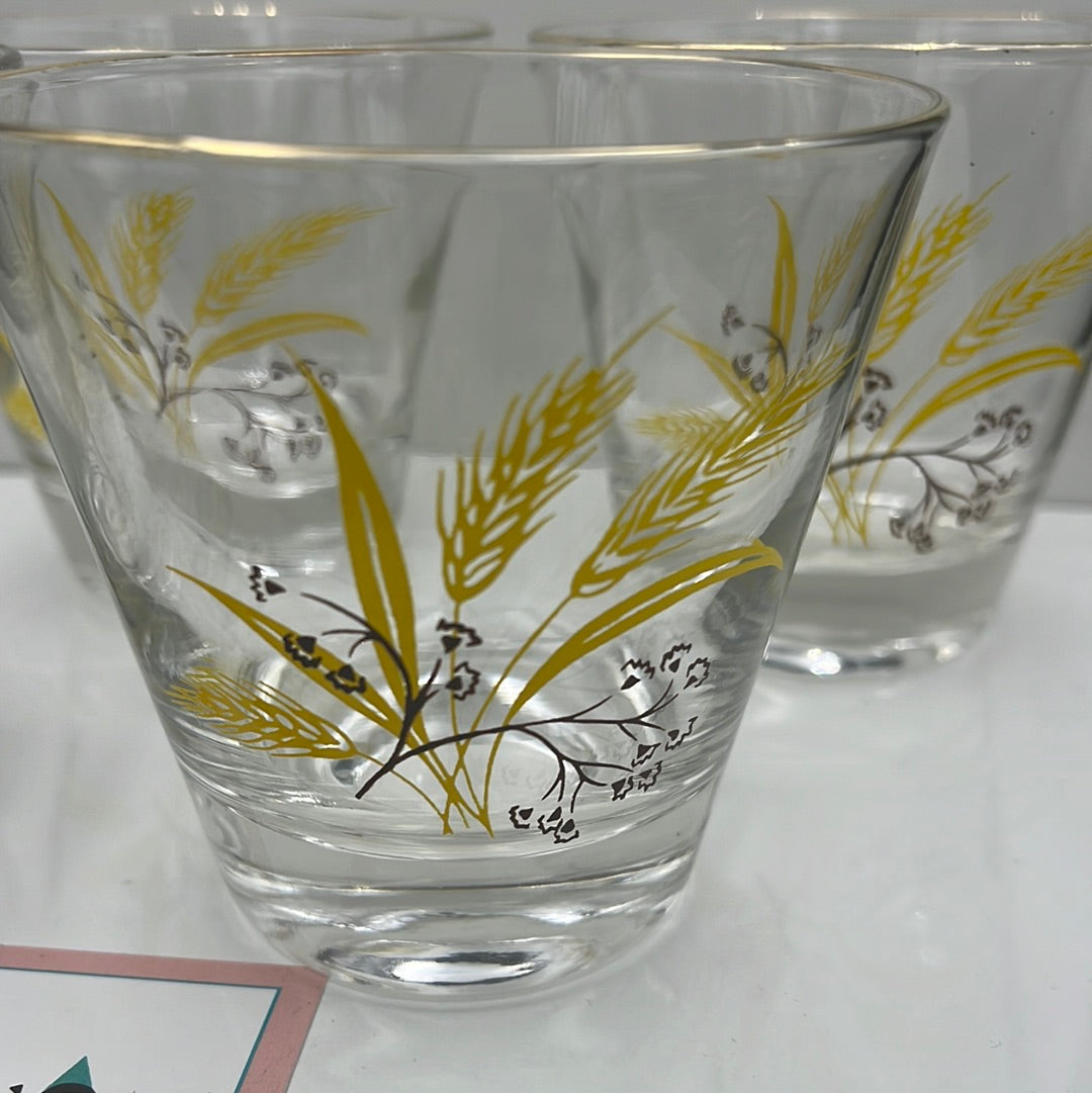 4-Pc Autumn Gold Rimmed Glasses