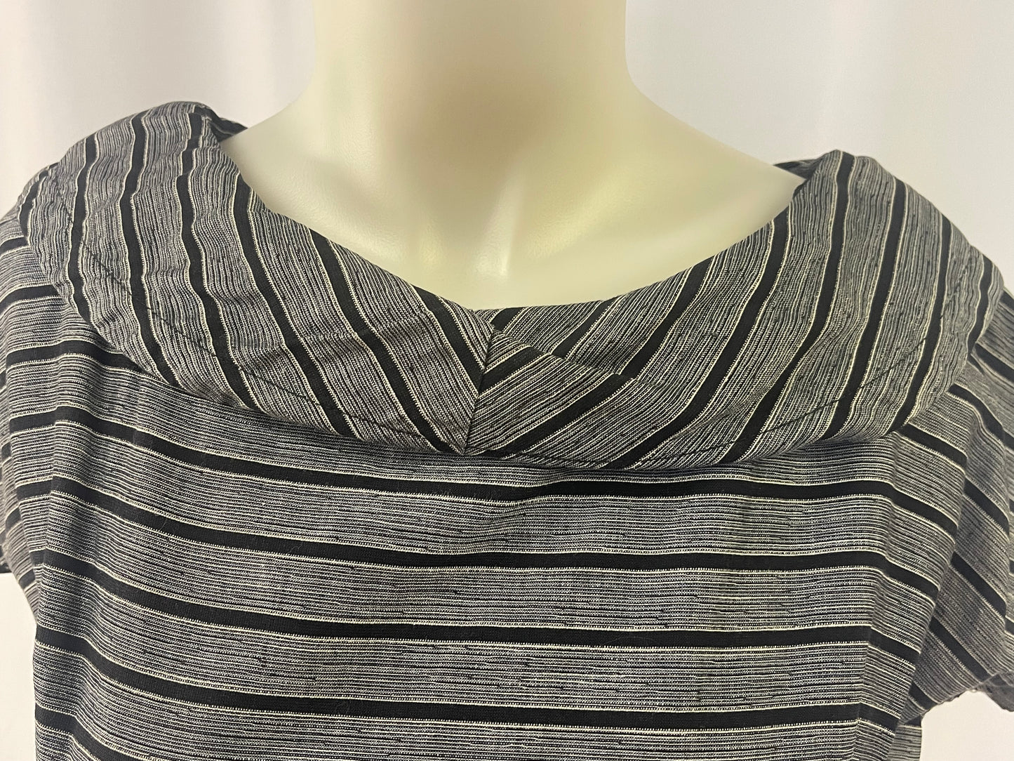 50s Black & White Striped Wiggle Dress