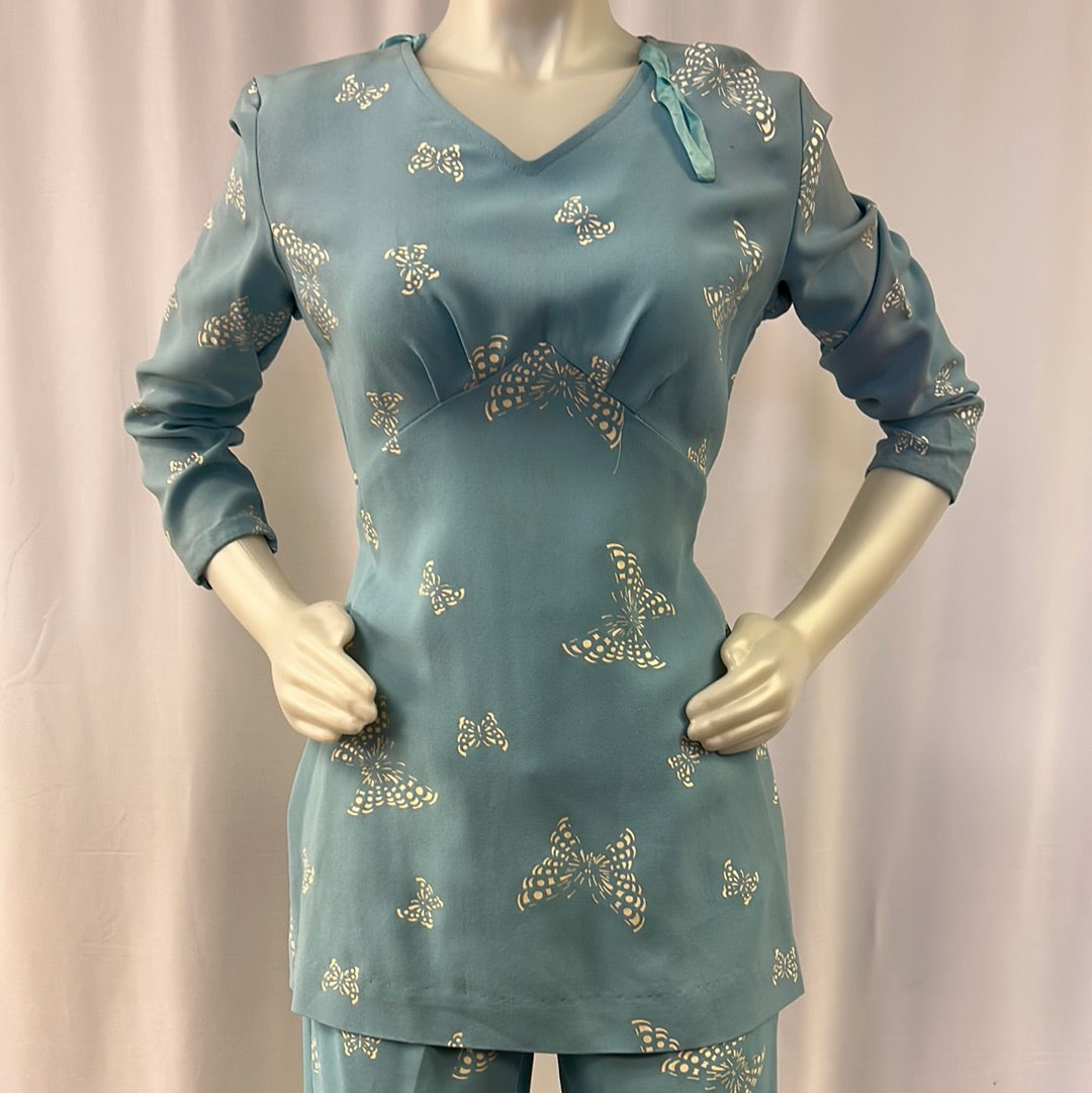 Two-Piece Butterfly Pajama Set